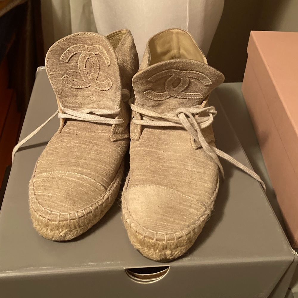CHANEL high top espadrilles